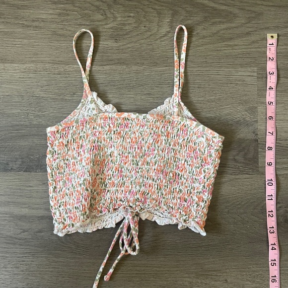 Aeropostale ladies size small floral halter top with cinch straps. So stretchy - Picture 7 of 9